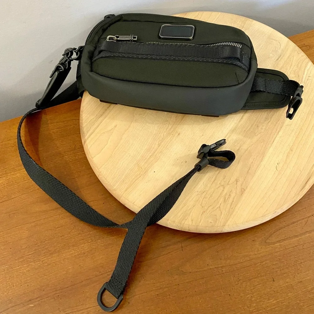 TUMI Recruit 3-in-1 Chest Pack Waist Bag Sling Black Ballistic Nylon 232701D